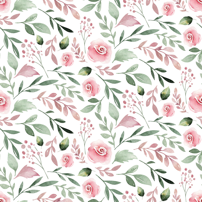 Poster Blumen Vintage Pastell-Blätter