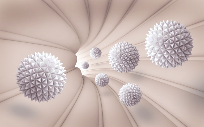 Fototapete Räumliche Kristallkugeln