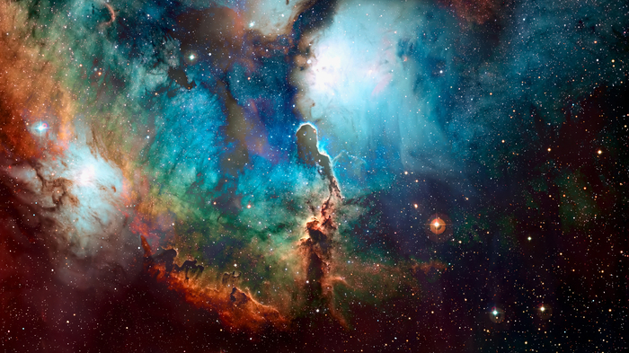 Fototapete Farbenfrohe kosmische Nebel