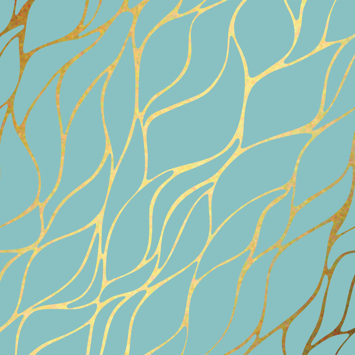 Fototapete Glamour blau-orangefarbenes Muster