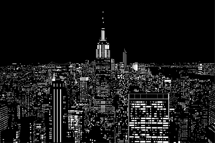 Fototapete Schwarz-weiße Stadtlichter