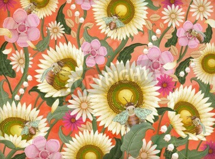 Bild Gesättigtes Motiv mit Sonnenblumen