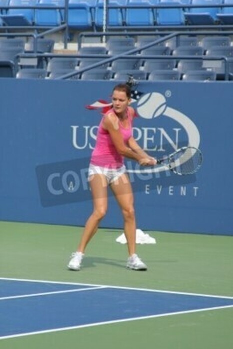 Poster Tennisspielerin während eines Spiels