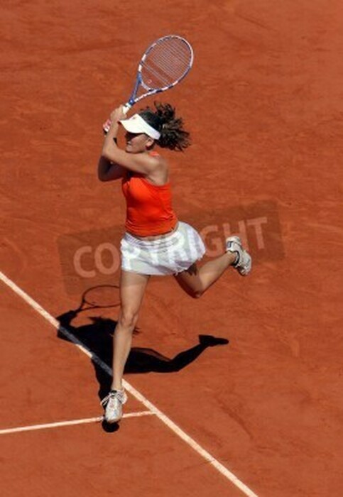 Poster Tennisspielerin auf dem Tennisplatz