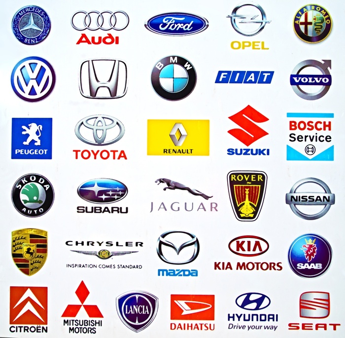 Poster Zusammenstellung von Logos der Autohersteller