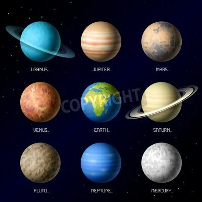 Fototapete Planets of Solar System