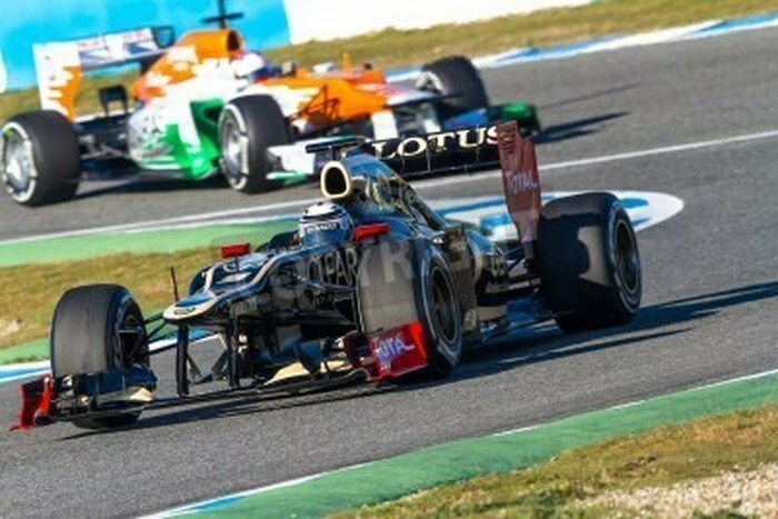 Fototapete Rennwagen auf der Rennstrecke