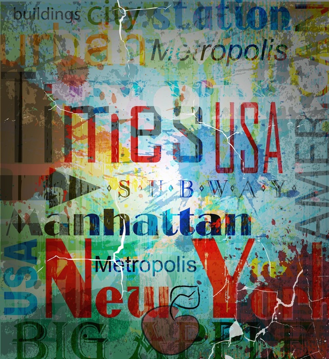 Fototapete Typografie im Retro-Vintage-Stil