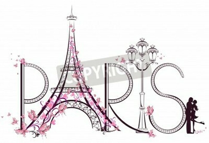 Fototapete Aufschrift Paris