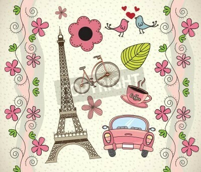 Fototapete Bunte Elemente von Paris