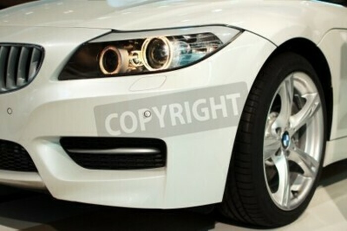 Fototapete Detail von weißem Auto