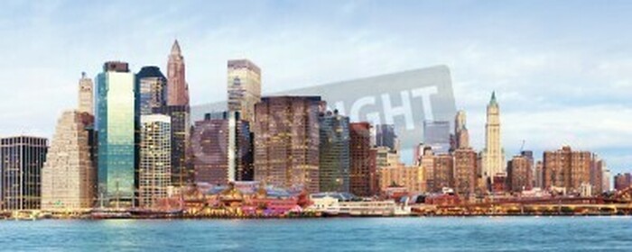 Fototapete Morgendliches Panorama von Manhattan