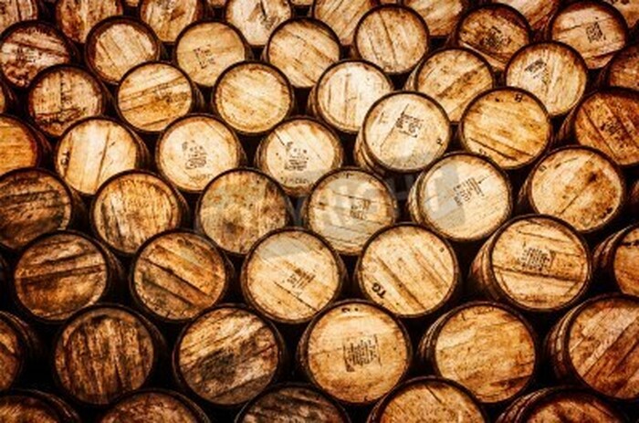 Fototapete Retro-Holzfässer