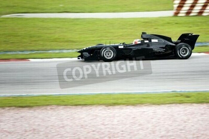 Fototapete Schwarzer Bolid auf der Piste