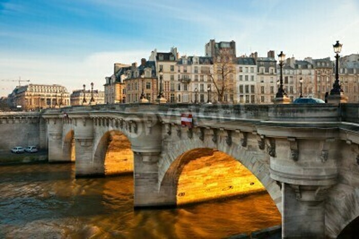 Bild Paris Pont Neuf bei Sonnenuntergang