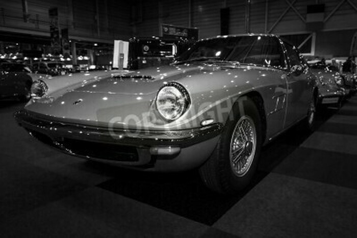 Fototapete Schwarz-weißes Foto aus Ausstellung