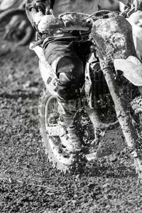 Fototapete Schwarz-Weiß-Motiv mit Motocross