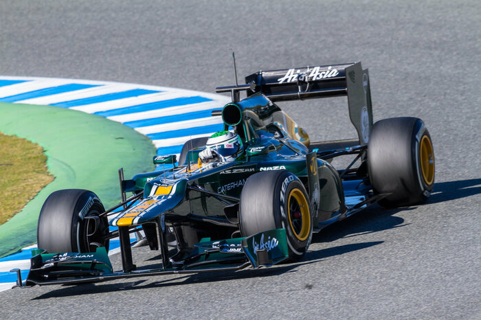 Fototapete Dunkelblauer Bolid Rennen Formel 1