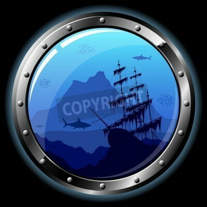 Fototapete Blick aus dem Schiffsfenster