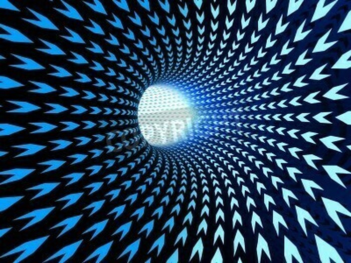 Fototapete Tunnel mit Pfeilmuster 3D