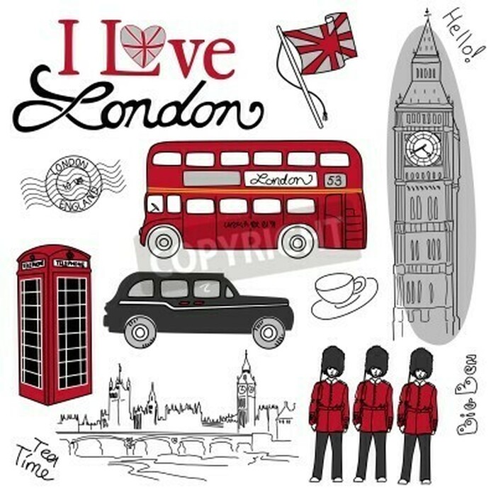 Poster Rote Symbole von London