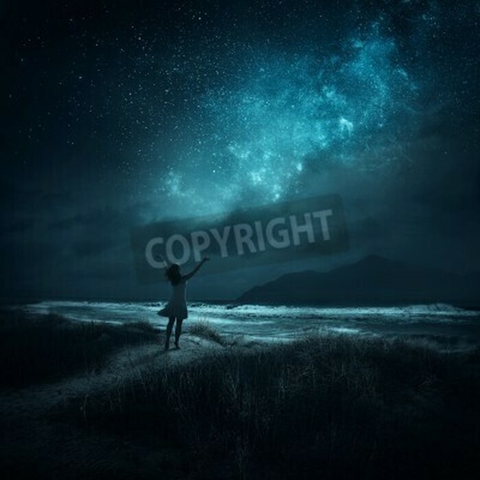 Fototapete Frau und Sterne