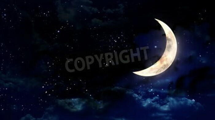 Fototapete Schönheitsmond und Sterne