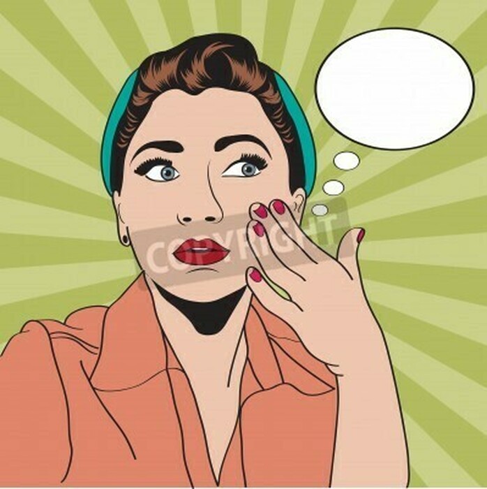 Fototapete Retro-Frau im Pop-Art-Stil