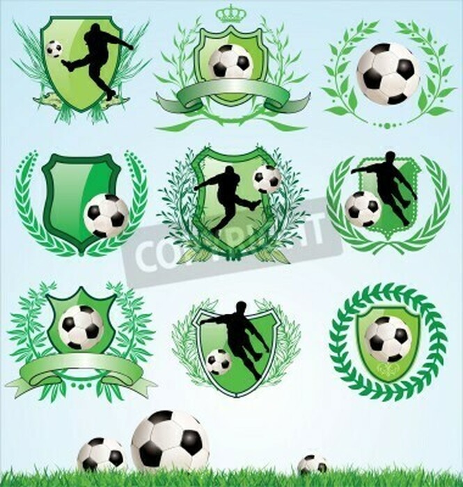 Fototapete Grüne Fußball-Wappen
