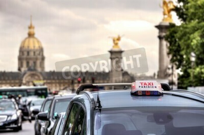 Fototapete Pariser Taxi im Stau