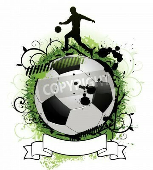 Fototapete Gestalt eines Fußballspielers am Ball