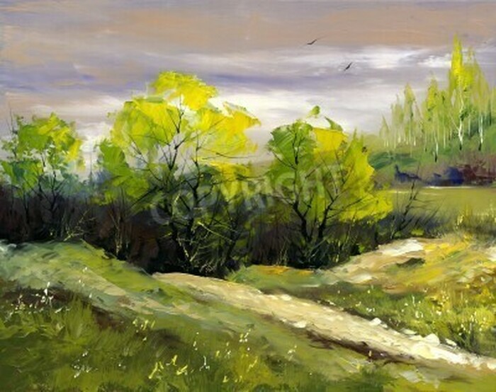 Bild Grüne Impressionismus Landschaft