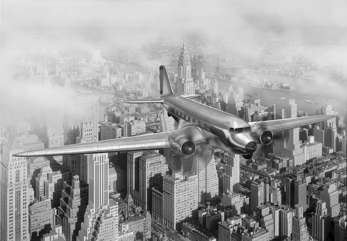 Bild Flugzeug über New York