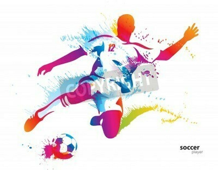 Poster Fußball Spieler schießt das Tor