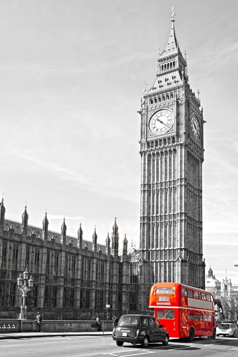 Poster London Bus rot am Big Ben