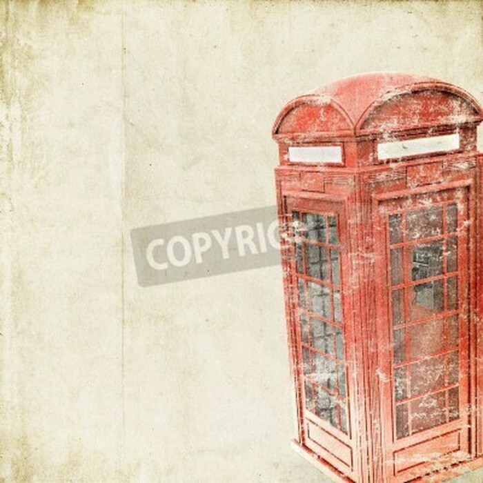Poster Londoner Telefonzelle im Retro-Stil