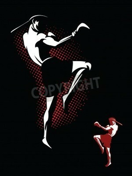 Fototapete Boxer auf schwarzem Hintergrund