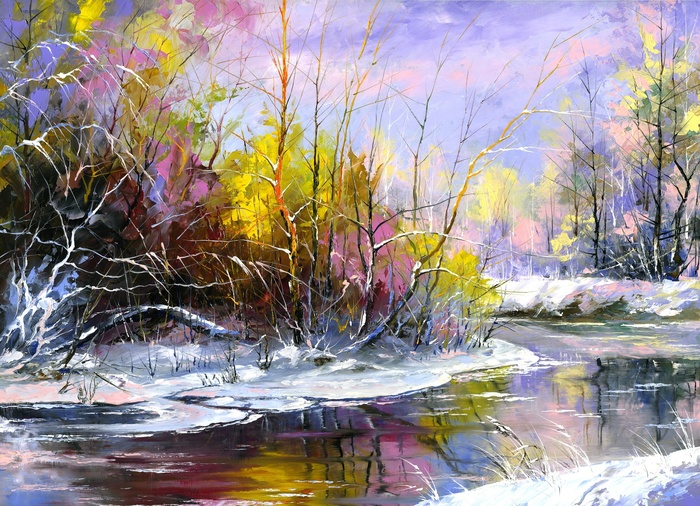 Bild Impressionistische Landschaft im Winter