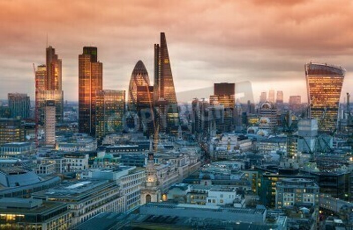 Poster Londoner Skyline aus der Vogelperspektive