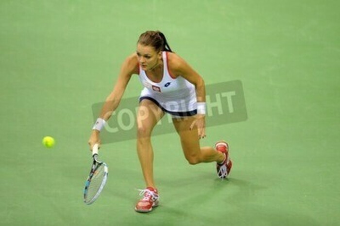 Fototapete Radwańska auf dem Tennisplatz