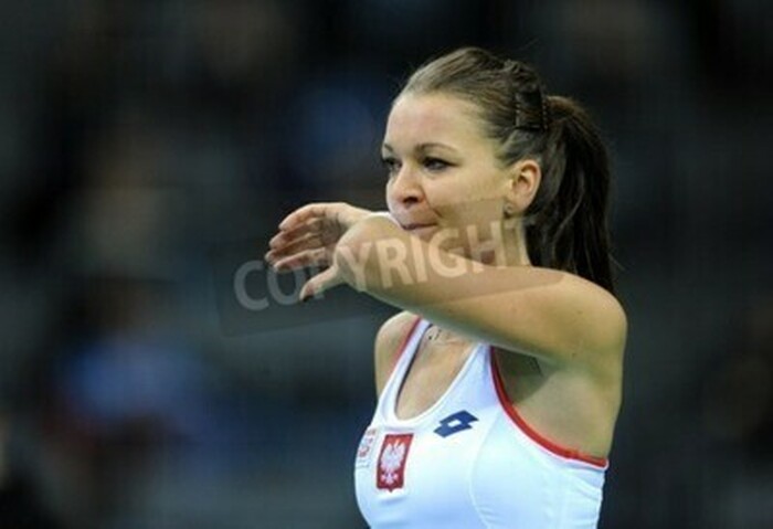 Poster Polnische Tennisspielerin auf dem Platz