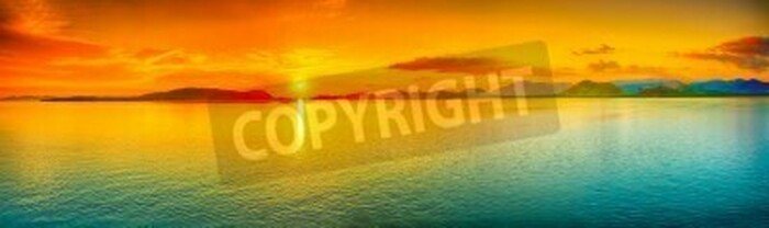 Fototapete Meerespanorama mit Sonnenaufgang