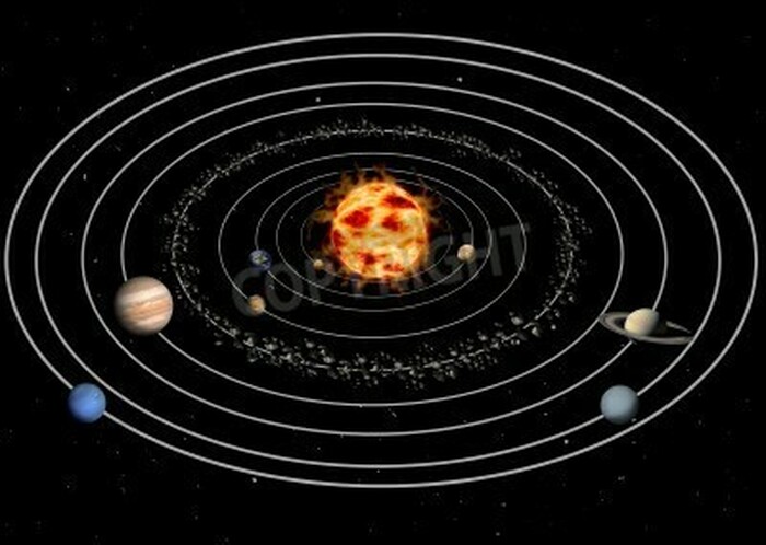 Fototapete Planeten rund um Sonne