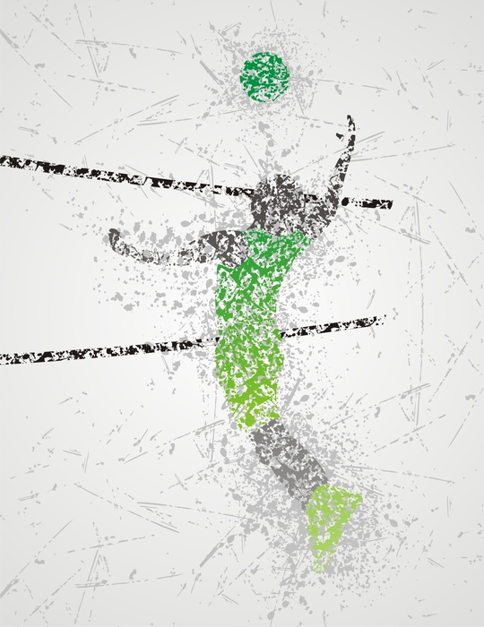 Poster Volleyball Motivation Spieler beim Aufschlag