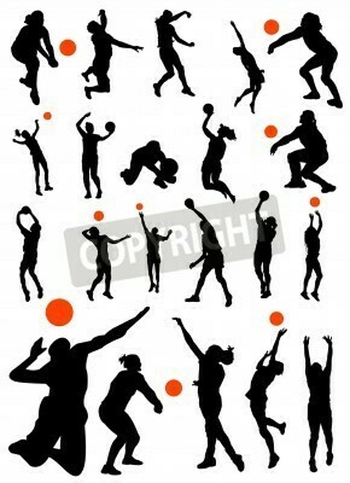 Poster Volleyball Motivation Grafik mit Volleyball-Posen