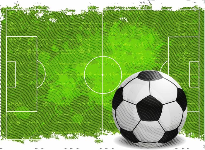 Fototapete Fußballplatz auf dem Modell