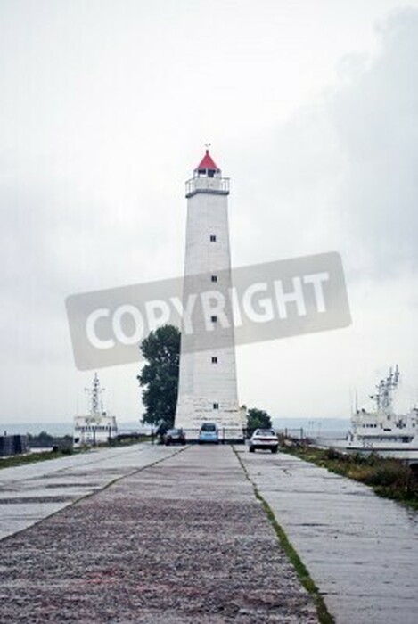 Fototapete Weißer Leuchtturm in Russland