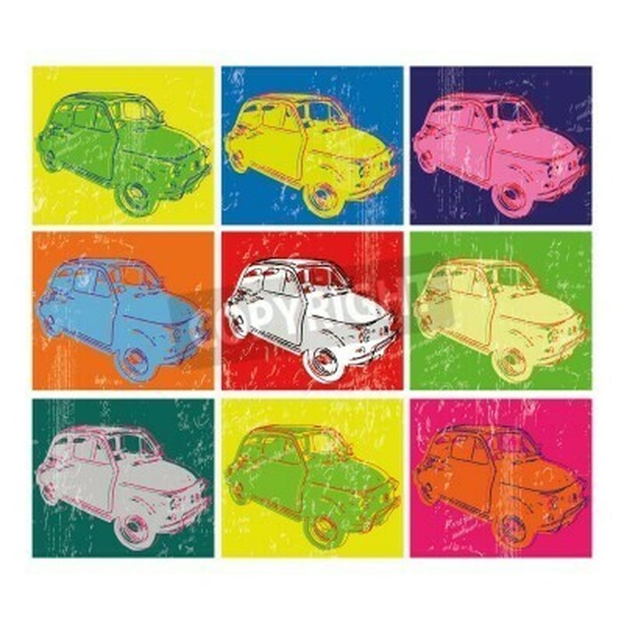 Poster Italienische Pop-Art-Autos