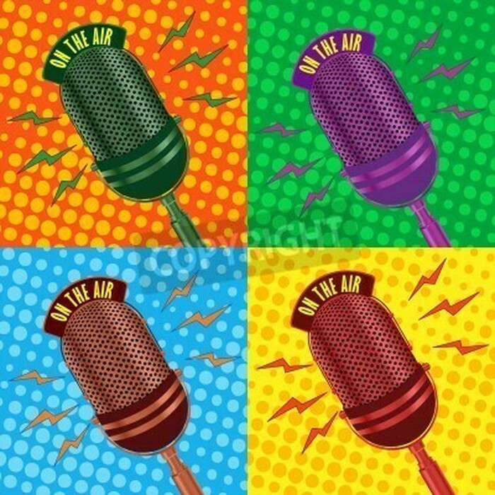 Fototapete Bunte Pop-Art-Mikrofone