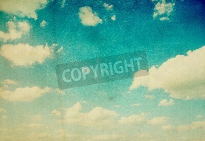 Fototapete Gealtertes Design mit Wolken